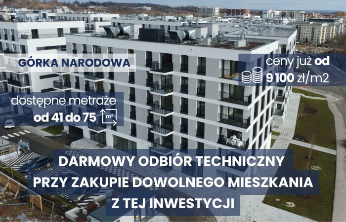 małopolskie, Kraków, GÓRKA NARODOWA  / zielona i cicha okolica / nowa linia tramwajowa / ODBIÓR TECHNICZNY GRATIS
