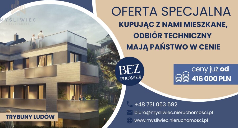 Kraków, Podgórze Duchackie, Trybuny Ludów, TRYBUNY LUDÓW / Kameralny i dobrze skomunikowany budynek / ODBIÓR TECHNICZNY GRATIS