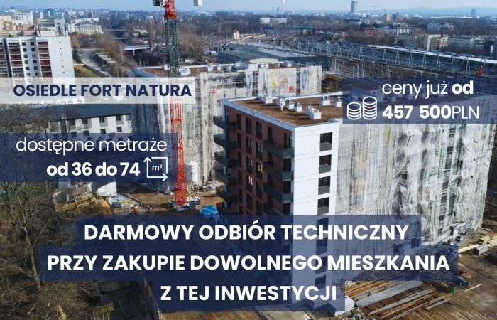 małopolskie, Kraków, FORT NATURA WYBICKIEGO / Osiedle w wysokim standardzie z klimatyzacją / ODBIÓR TECHNICZNY GRATIS
