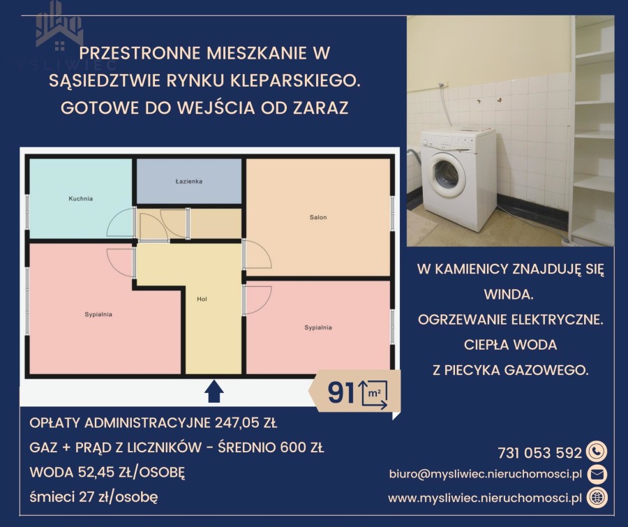 Kraków, Kraków-Krowodrza, Krowodrza, al. Juliusza Słowackiego, Przestronne mieszkanie, 3 pokoje WYNAJĘTE 11.05.2023