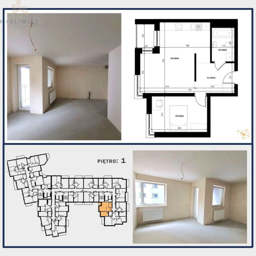 Kraków, Podgórze Duchackie, Adama Bochenka, Nowe pod inwestycję, 3 pokoje na 46 m2, balkon