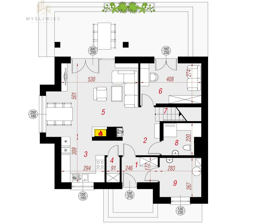 bocheński, Rzezawa, Dąbrówka, Nowy, przestronny dom  w pięknej okolicy pod lasem